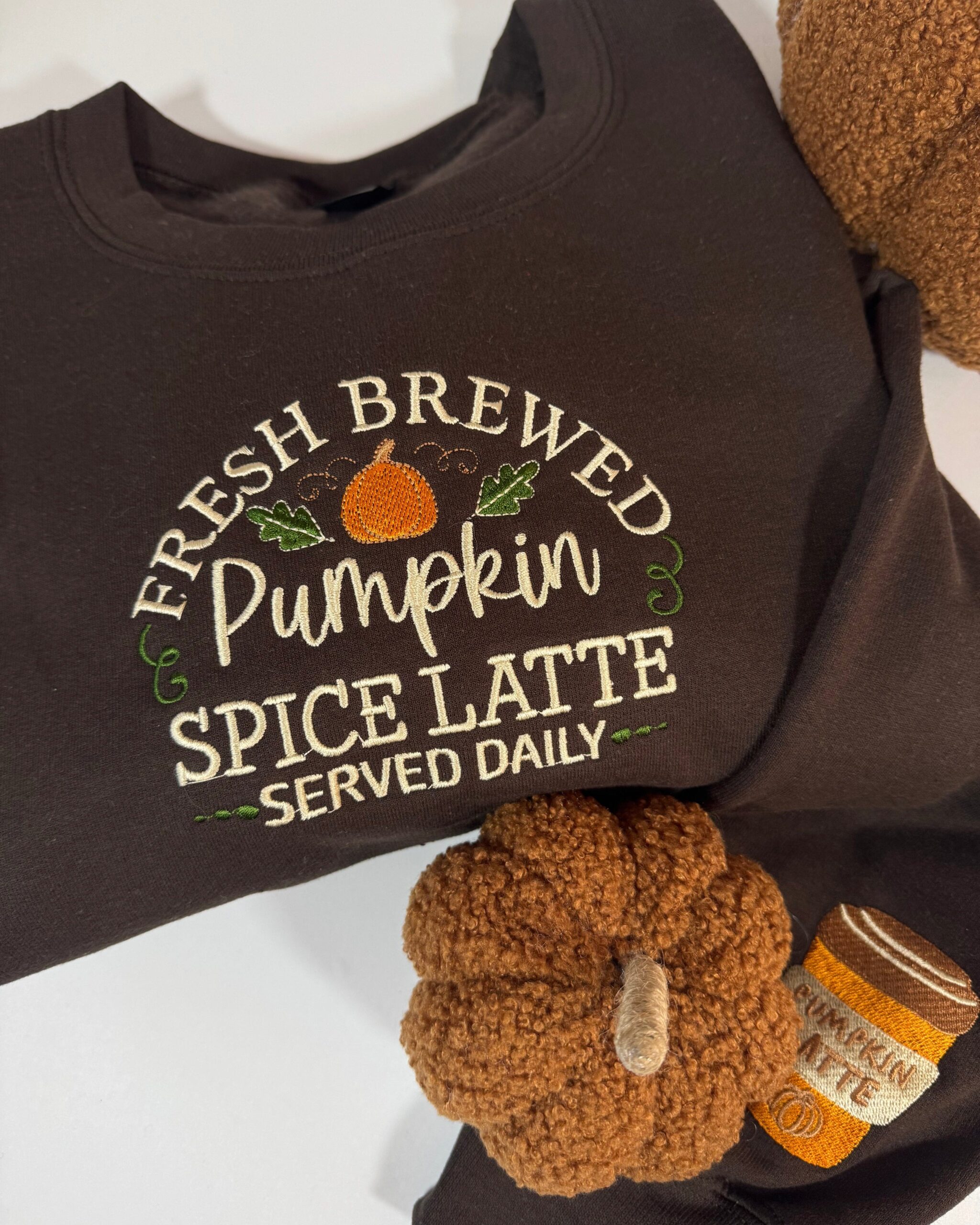 Pumpkin Spice Latte Embroidered Sweatshirt Pumpkin Spice Latte Embroidered Sweatshirt