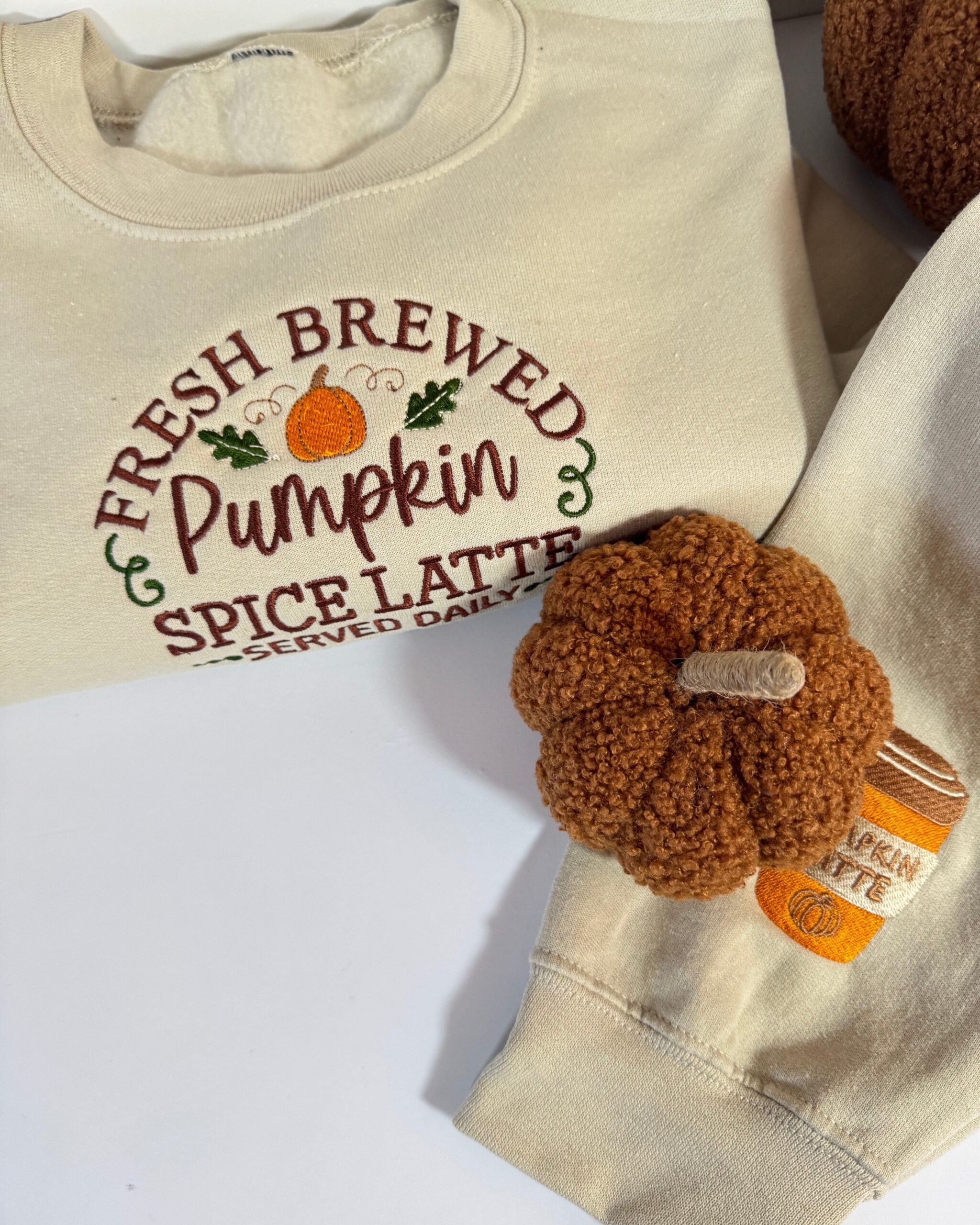 Pumpkin Spice Latte Embroidered Sweatshirt Pumpkin Spice Latte Embroidered Sweatshirt