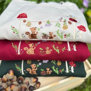 Magic Squirrel Party Embroidered Sweatshirt