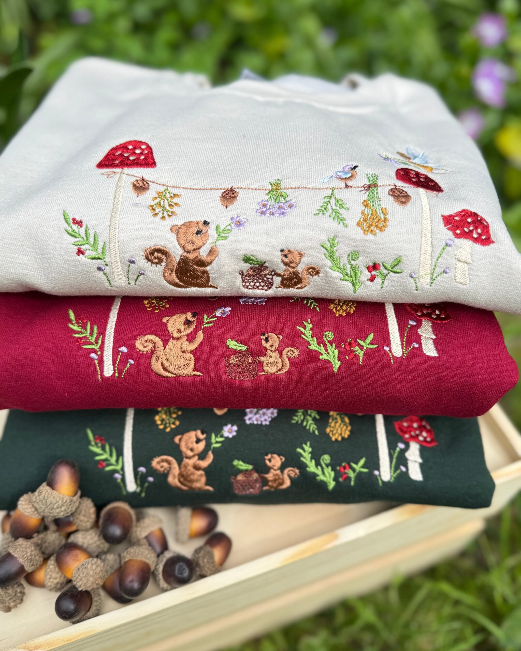 Magic Squirrel Party Embroidered Sweatshirt Magic Squirrel Party Embroidered Sweatshirt
