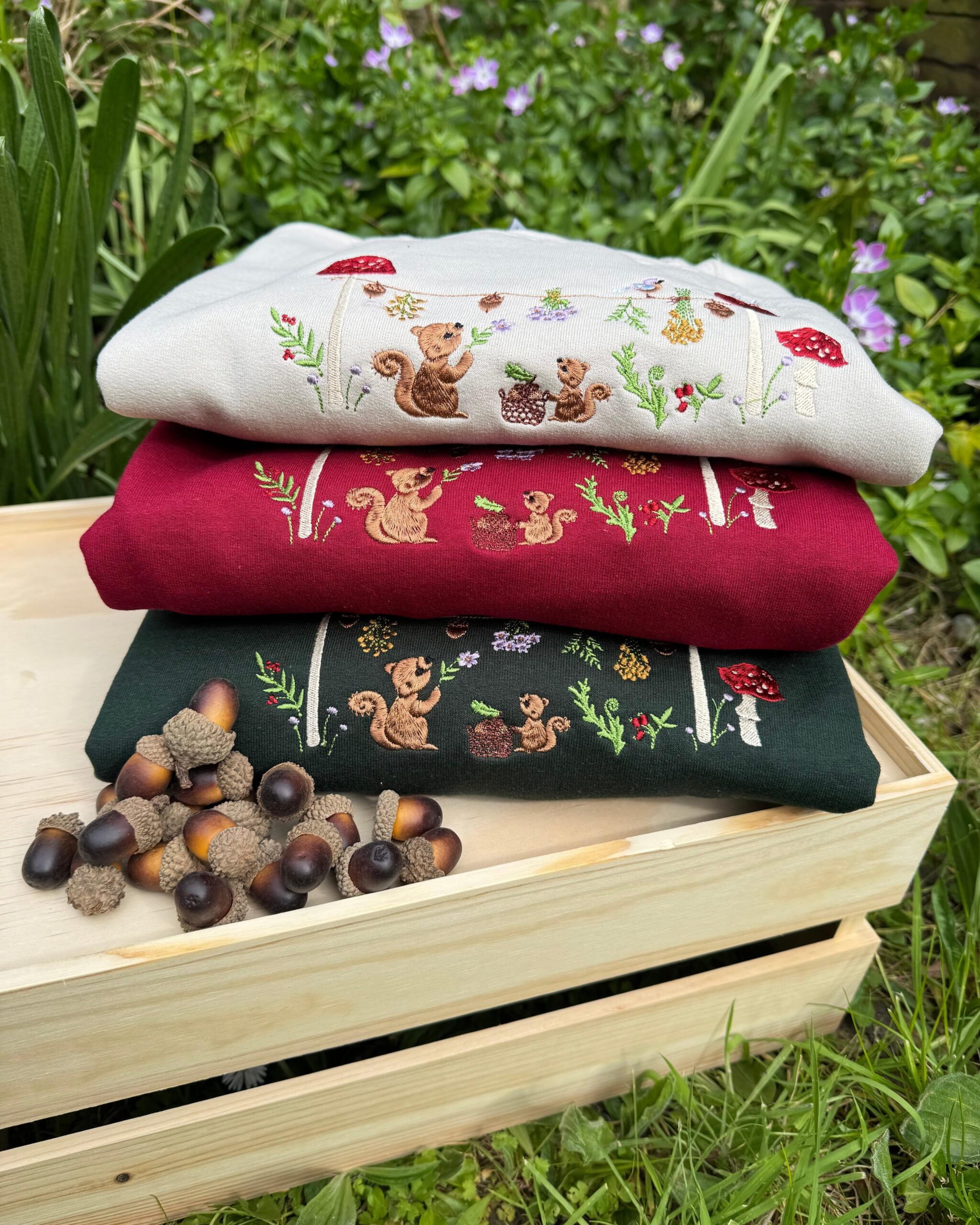 Magic Squirrel Party Embroidered Sweatshirt Magic Squirrel Party Embroidered Sweatshirt