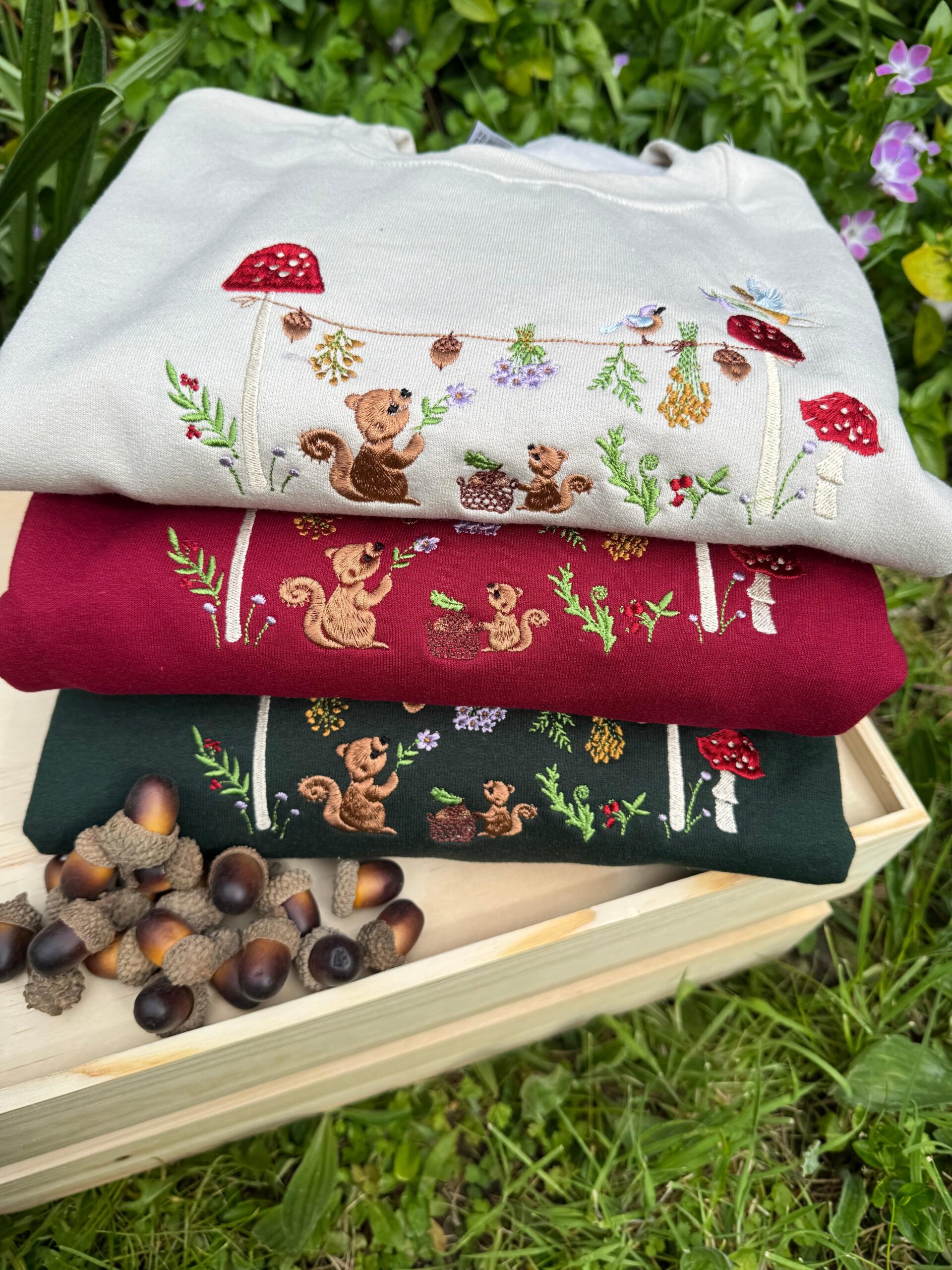 Magic Squirrel Party Embroidered Sweatshirt Magic Squirrel Party Embroidered Sweatshirt