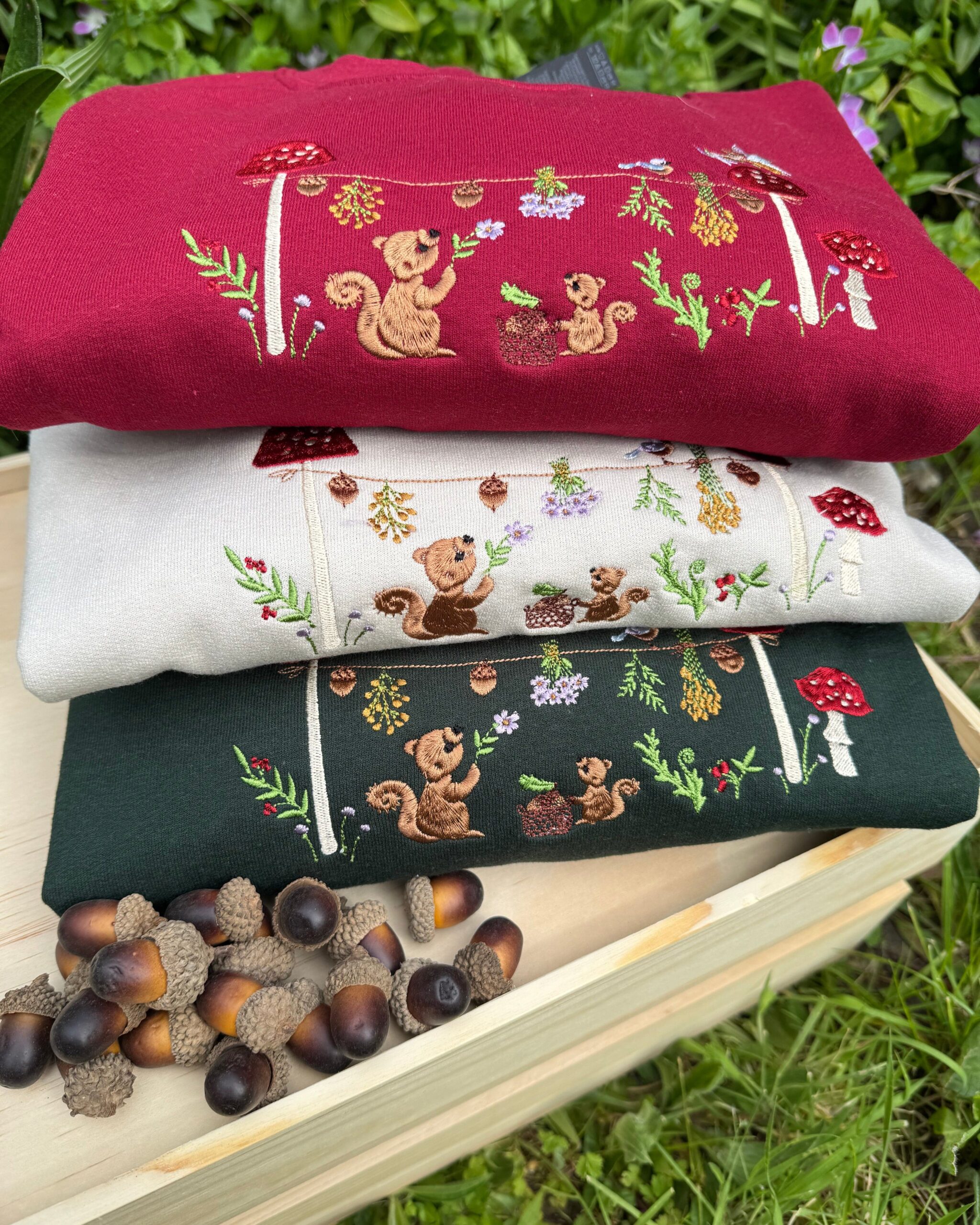 Magic Squirrel Party Embroidered Sweatshirt Magic Squirrel Party Embroidered Sweatshirt