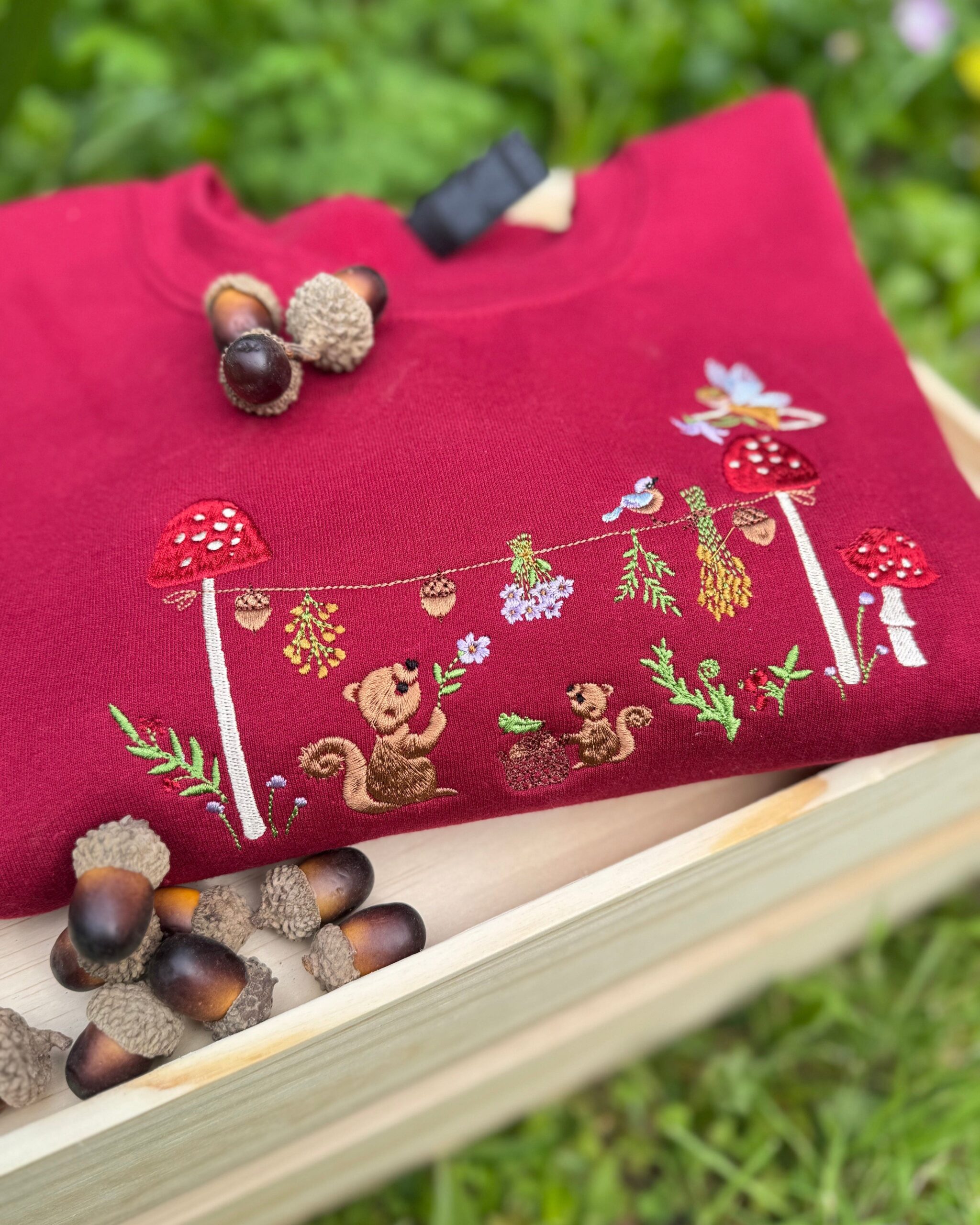 Magic Squirrel Party Embroidered Sweatshirt Magic Squirrel Party Embroidered Sweatshirt