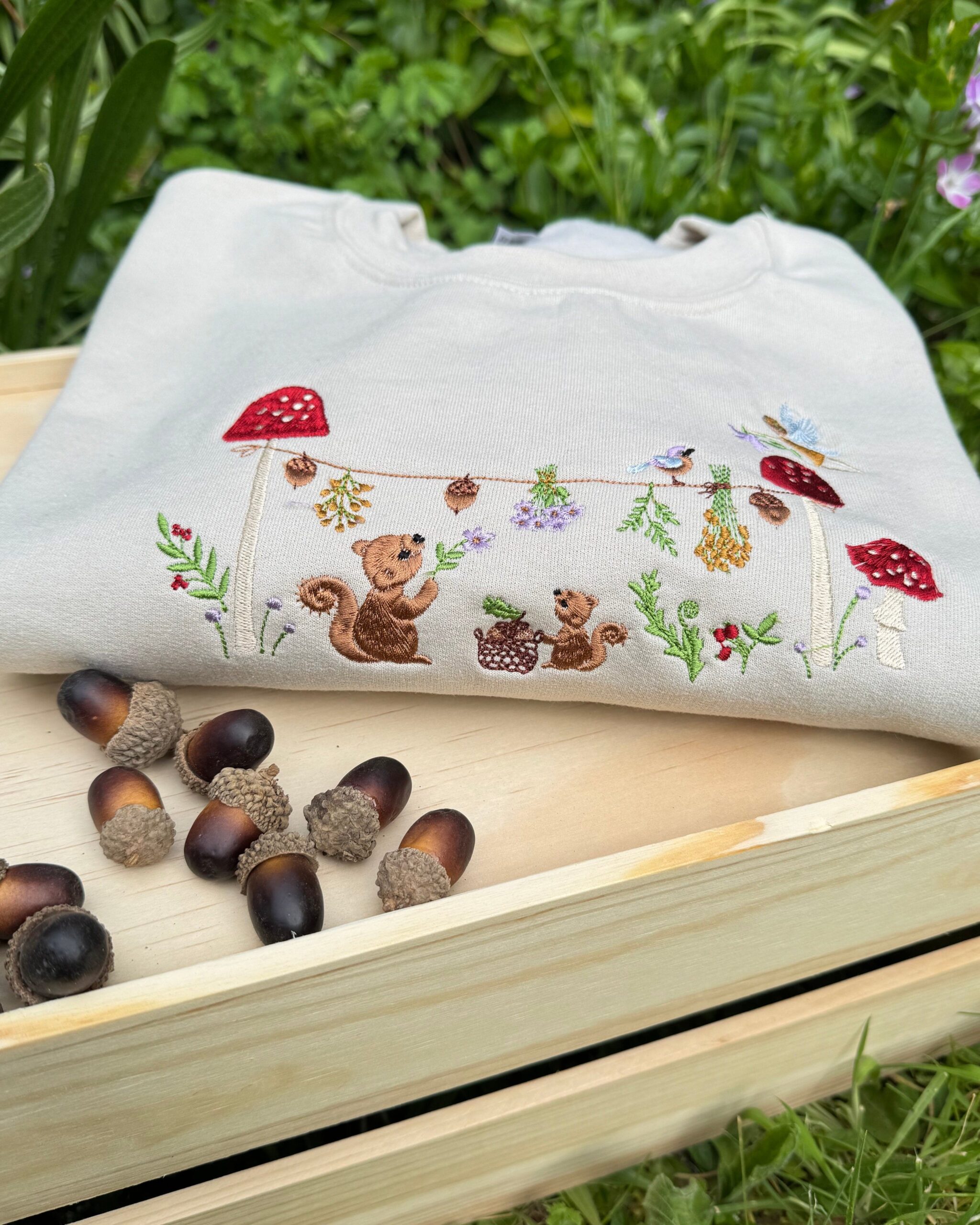 Magic Squirrel Party Embroidered Sweatshirt Magic Squirrel Party Embroidered Sweatshirt