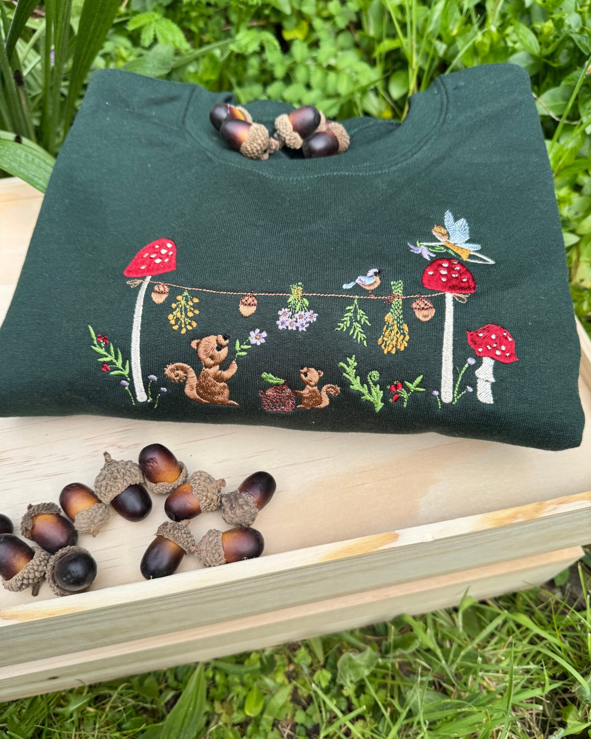 Magic Squirrel Party Embroidered Sweatshirt Magic Squirrel Party Embroidered Sweatshirt