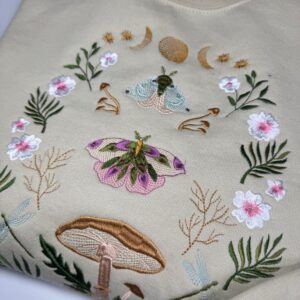 Cottagecore Butterflies Embroidered Sweatshirt