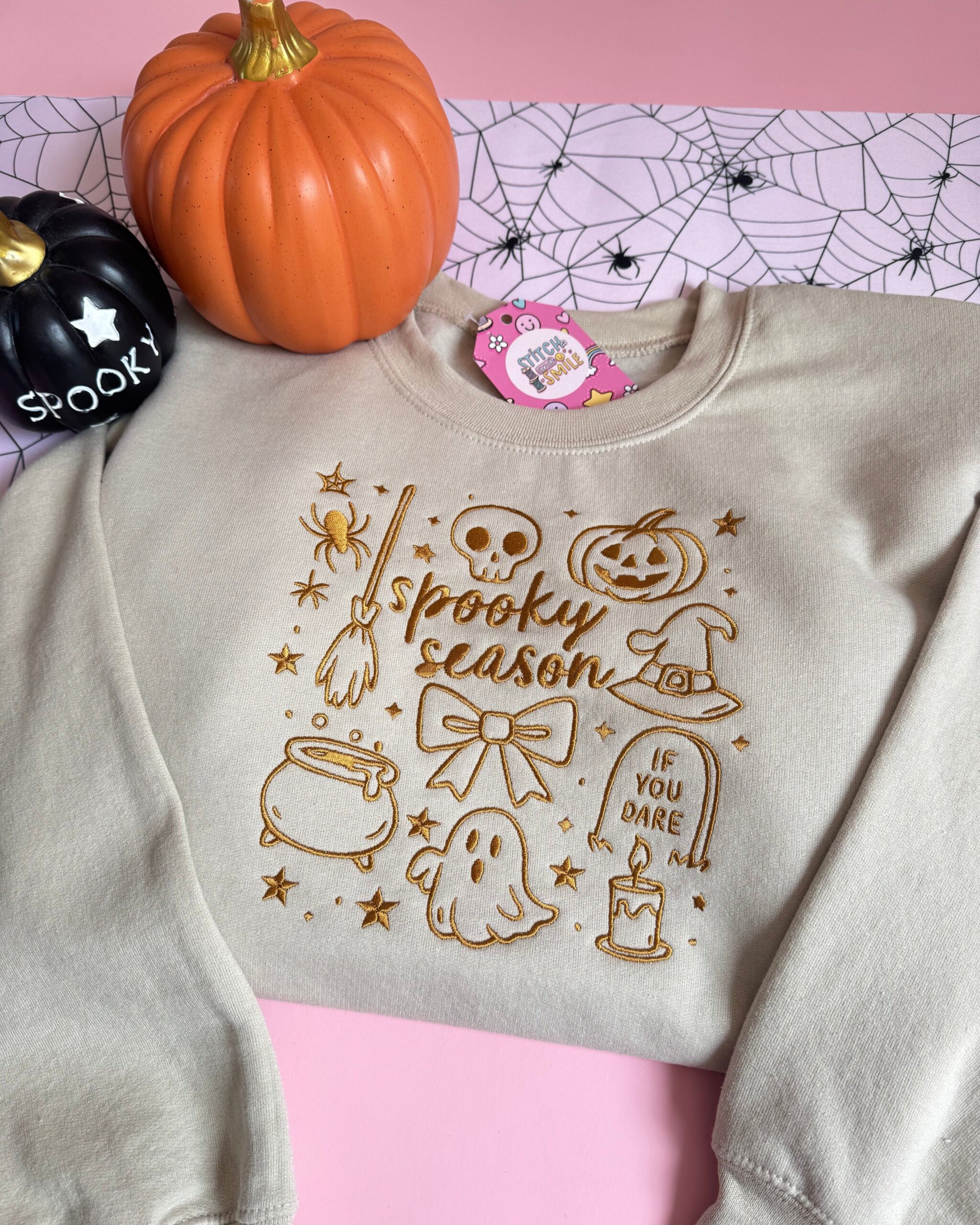 Spooky Season Icons Embroidered Sweatshirt Spooky Season Icons Embroidered Sweatshirt
