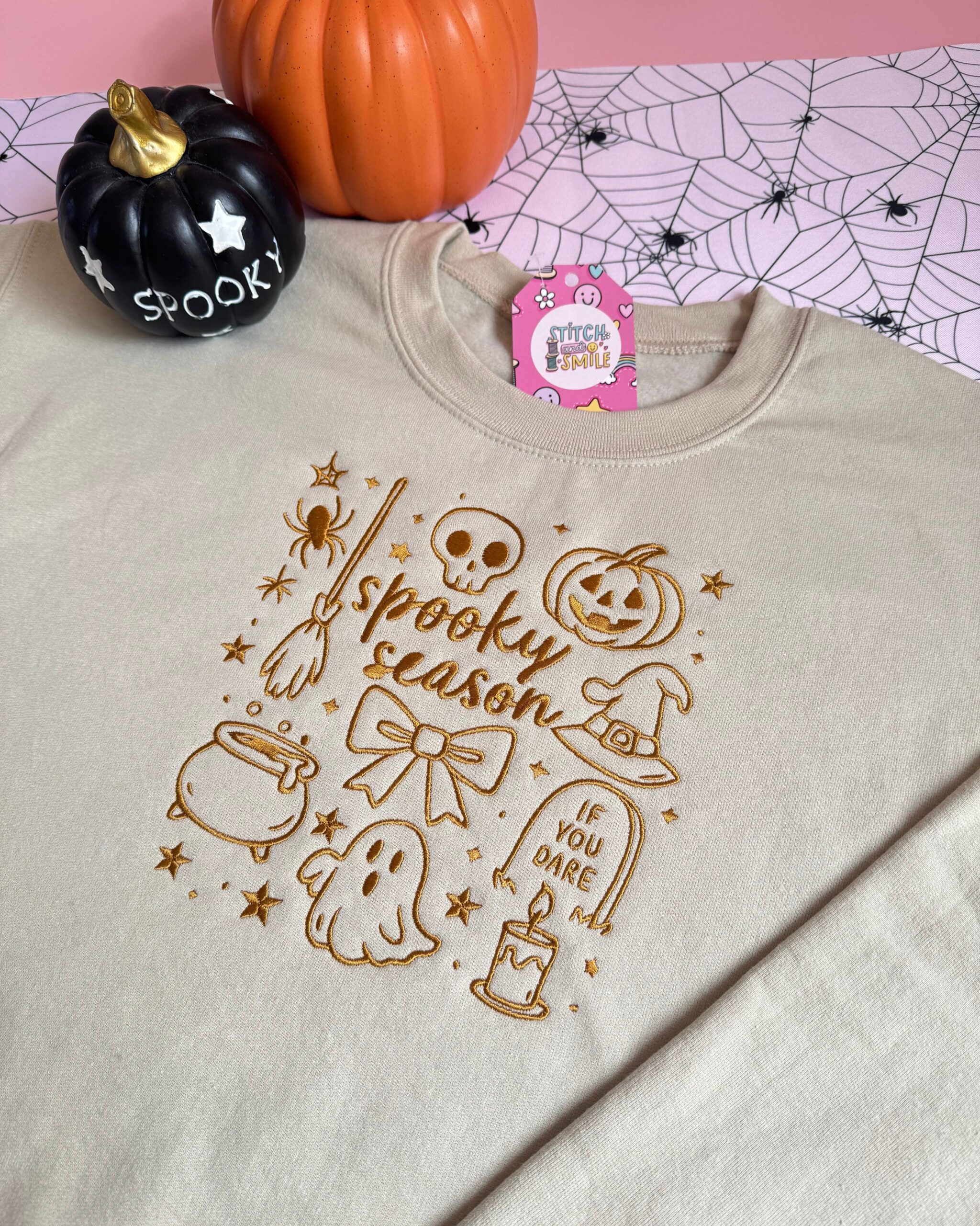 Spooky Season Icons Embroidered Sweatshirt Spooky Season Icons Embroidered Sweatshirt