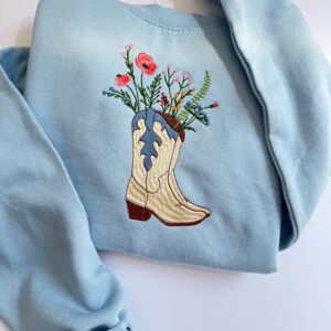 Cowboy Floral Embroidered Sweatshirt
