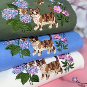 Cottagecore Cat in Wildflowers Embroidered Sweatshirt 2 Cottagecore Cat in Wildflowers Embroidered Sweatshirt 3.jpg