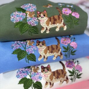 Cottagecore Cat in Wildflowers Embroidered Sweatshirt 3 Cottagecore Cat in Wildflowers Embroidered Sweatshirt 4.jpg