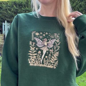 Gold Garden Fairy Embroidered Sweatshirt 1 Gold Garden Fairy Embroidered Sweatshirt 2.jpg