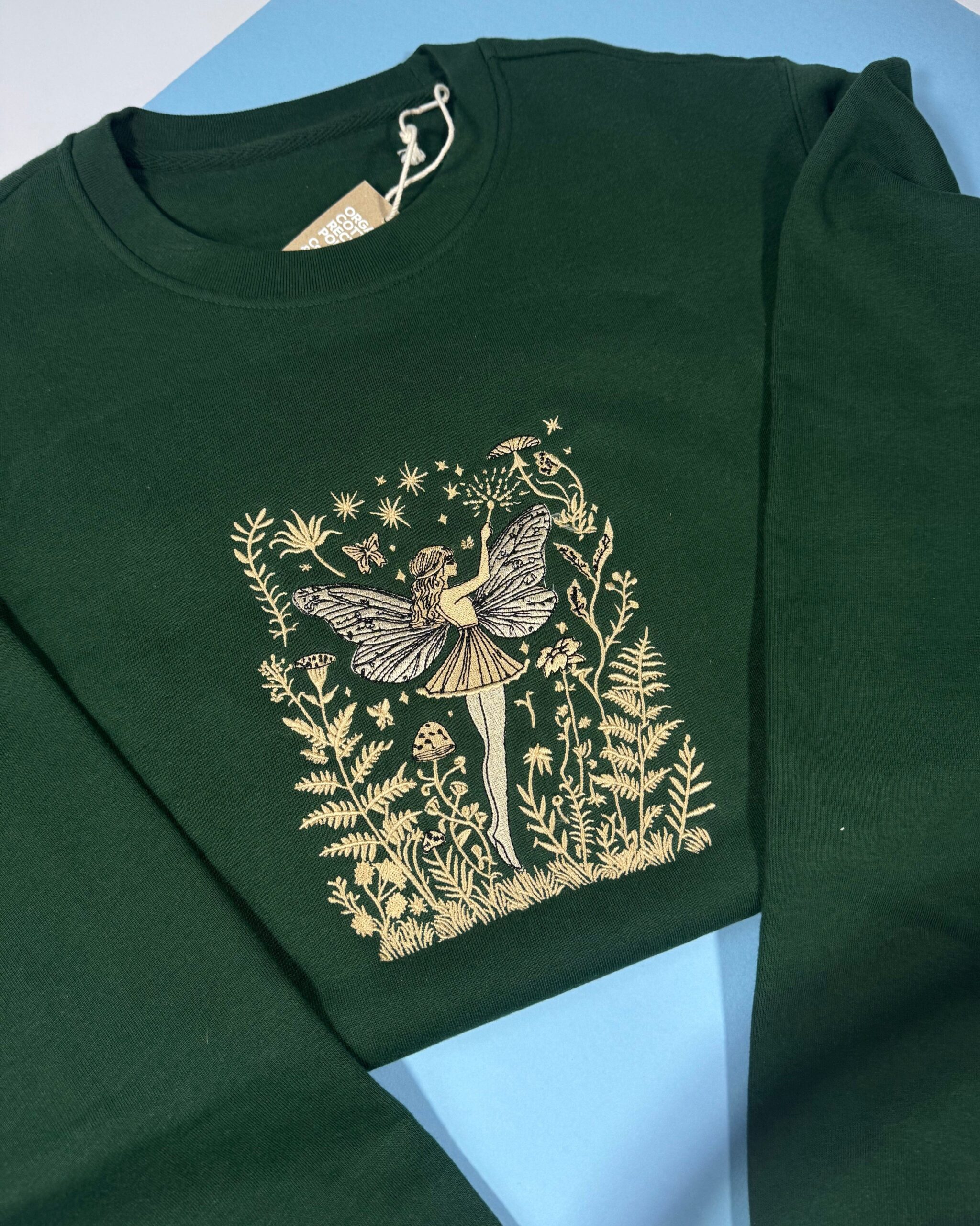 Gold Garden Fairy Embroidered Sweatshirt Gold Garden Fairy Embroidered Sweatshirt