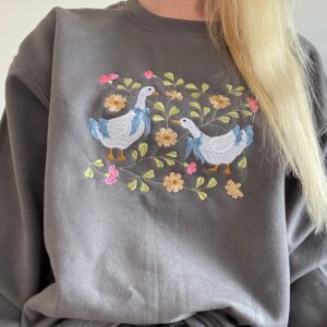 Spring Geese Embroidered Sweatshirt 1 Spring Geese Embroidered Sweatshirt 8.jpg