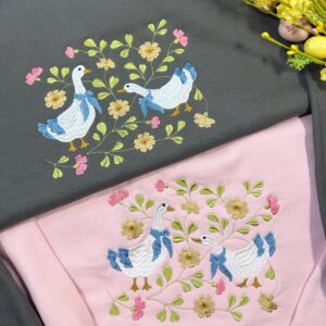 Spring Geese Embroidered Sweatshirt 3 Spring Geese Embroidered Sweatshirt 1.jpg