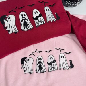 Cute Ghost and Cat Embroidered Sweatshirt 5.jpg