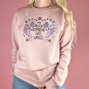My Book Boyfriend has Wings Premium Embroidered Sweatshirt