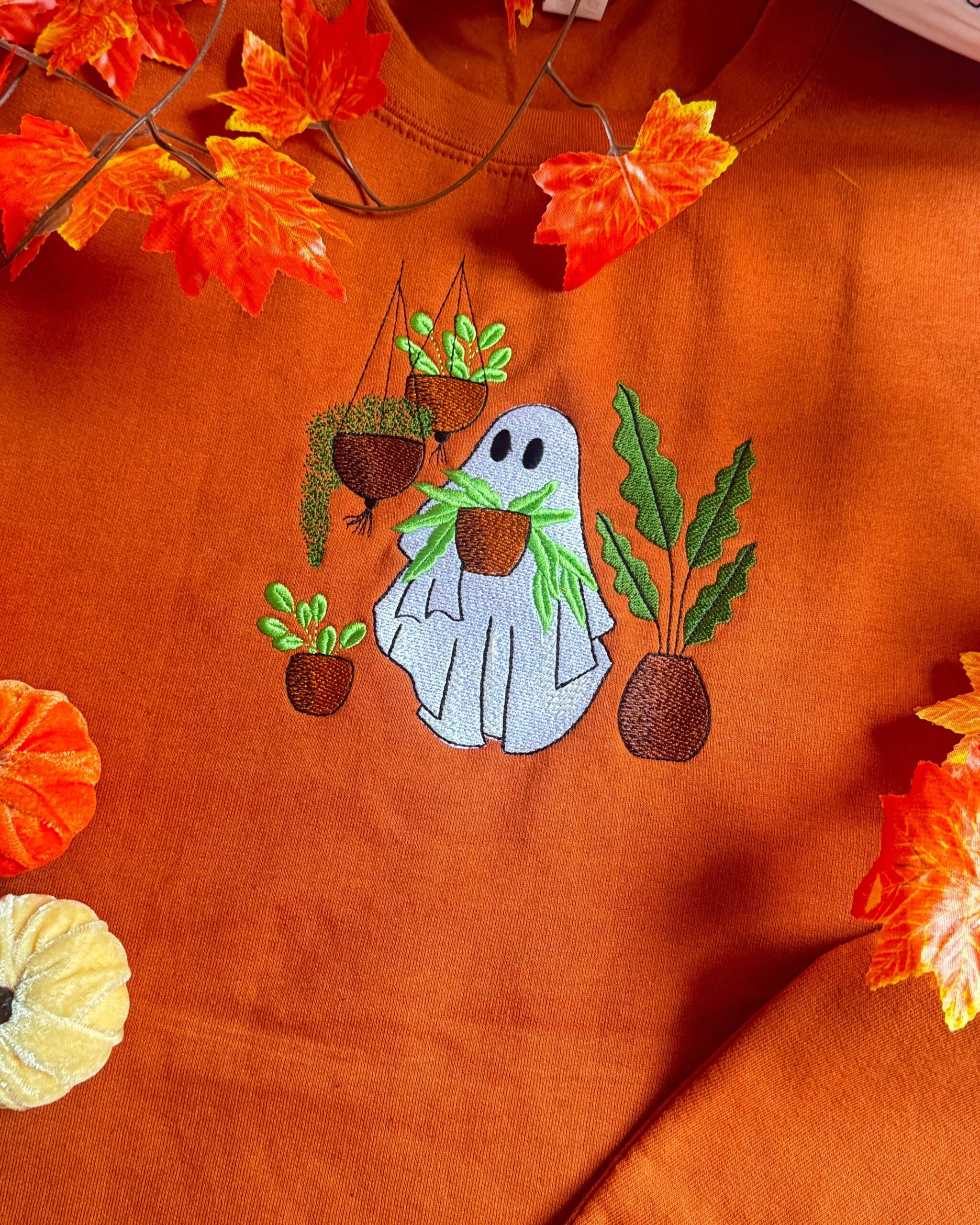 Ghosty Plant Lover Embroidered Sweatshirt Ghosty Plant Lover Embroidered Sweatshirt