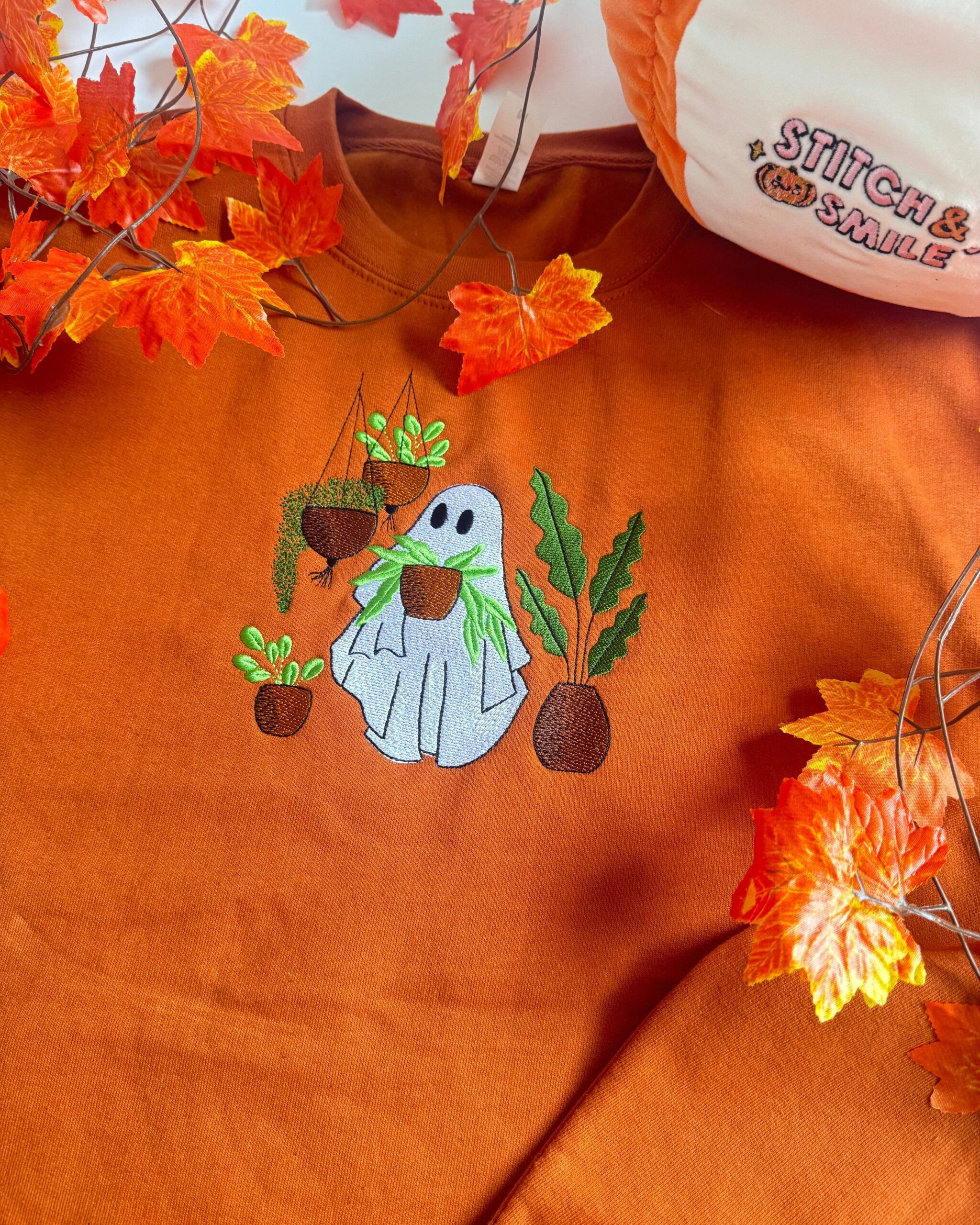 Ghosty Plant Lover Embroidered Sweatshirt Ghosty Plant Lover Embroidered Sweatshirt
