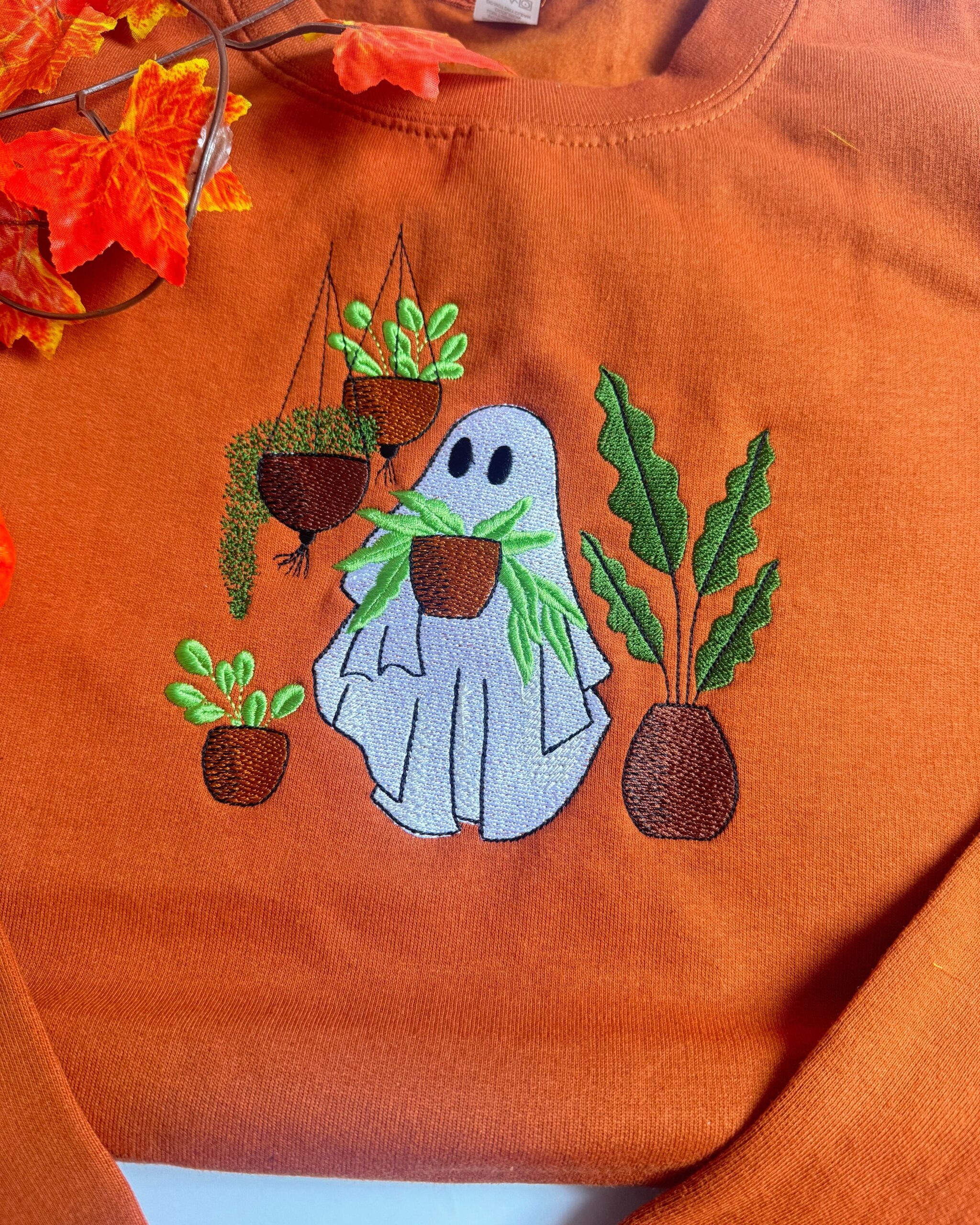 Ghosty Plant Lover Embroidered Sweatshirt Ghosty Plant Lover Embroidered Sweatshirt