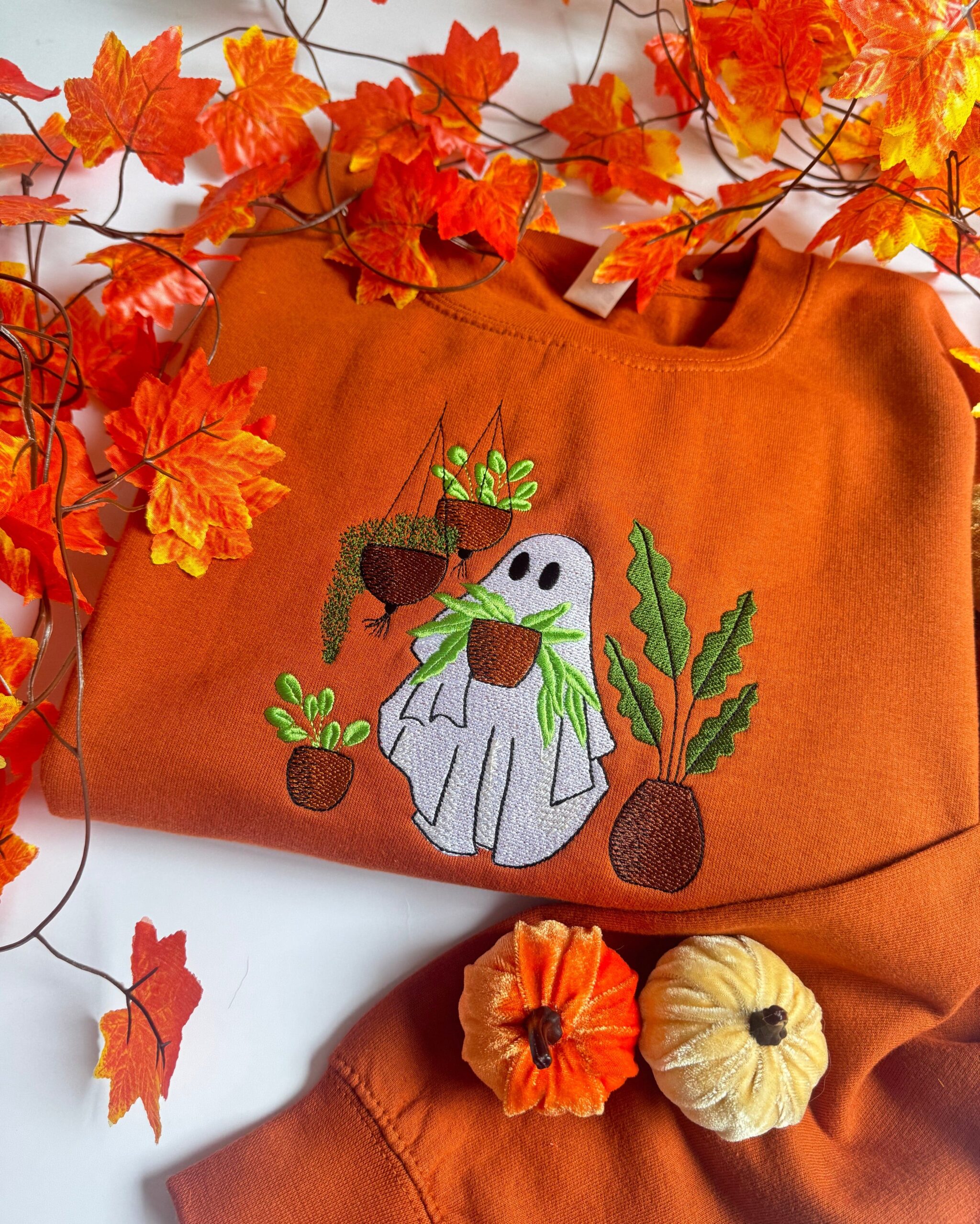 Ghosty Plant Lover Embroidered Sweatshirt Ghosty Plant Lover Embroidered Sweatshirt