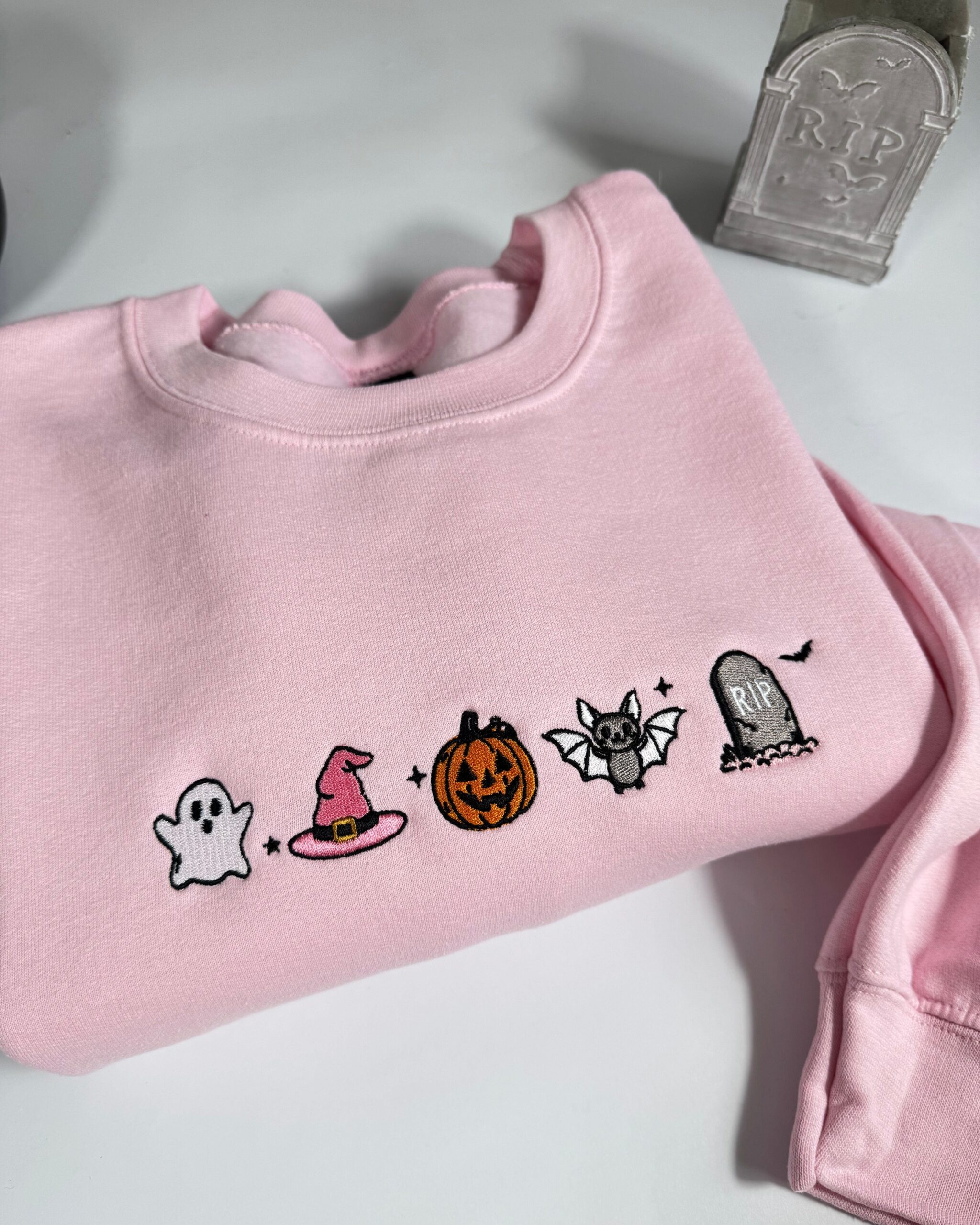 Cute Halloween Icons Embroidered Sweatshirt Cute Halloween Icons Embroidered Sweatshirt
