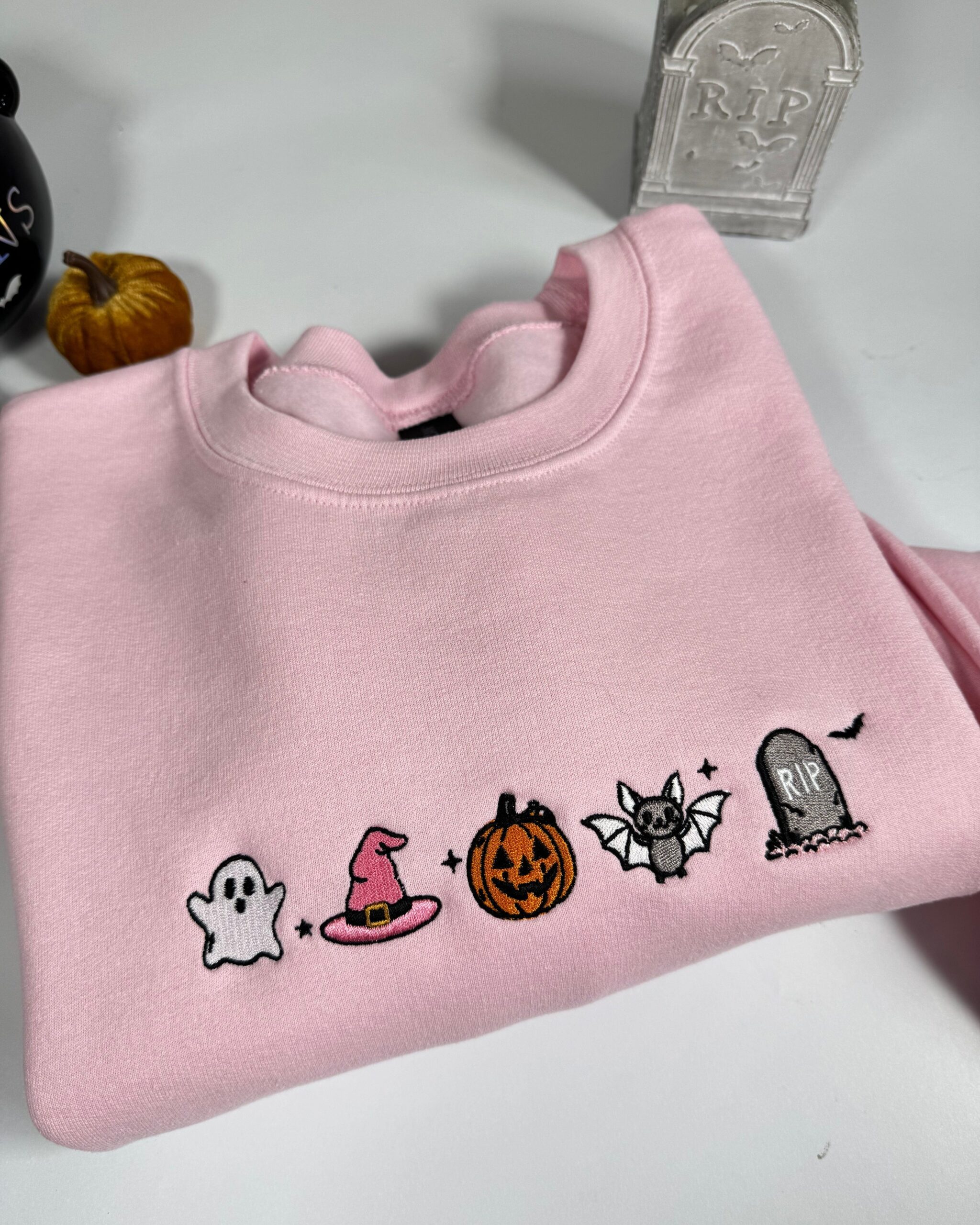 Cute Halloween Icons Embroidered Sweatshirt Cute Halloween Icons Embroidered Sweatshirt