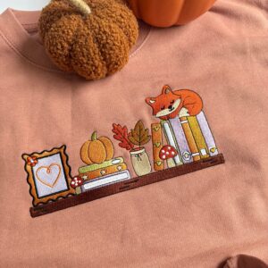 Autumn Bookshelf Embroidered Sweatshirt 2.jpg