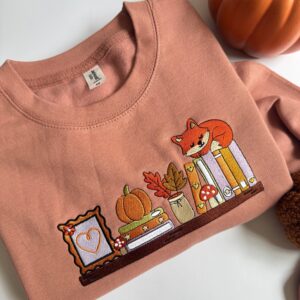 Autumn Bookshelf Embroidered Sweatshirt 3.jpg