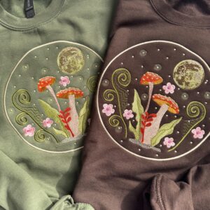 Magical Mushrooms & Moon Embroidered Sweatshirt