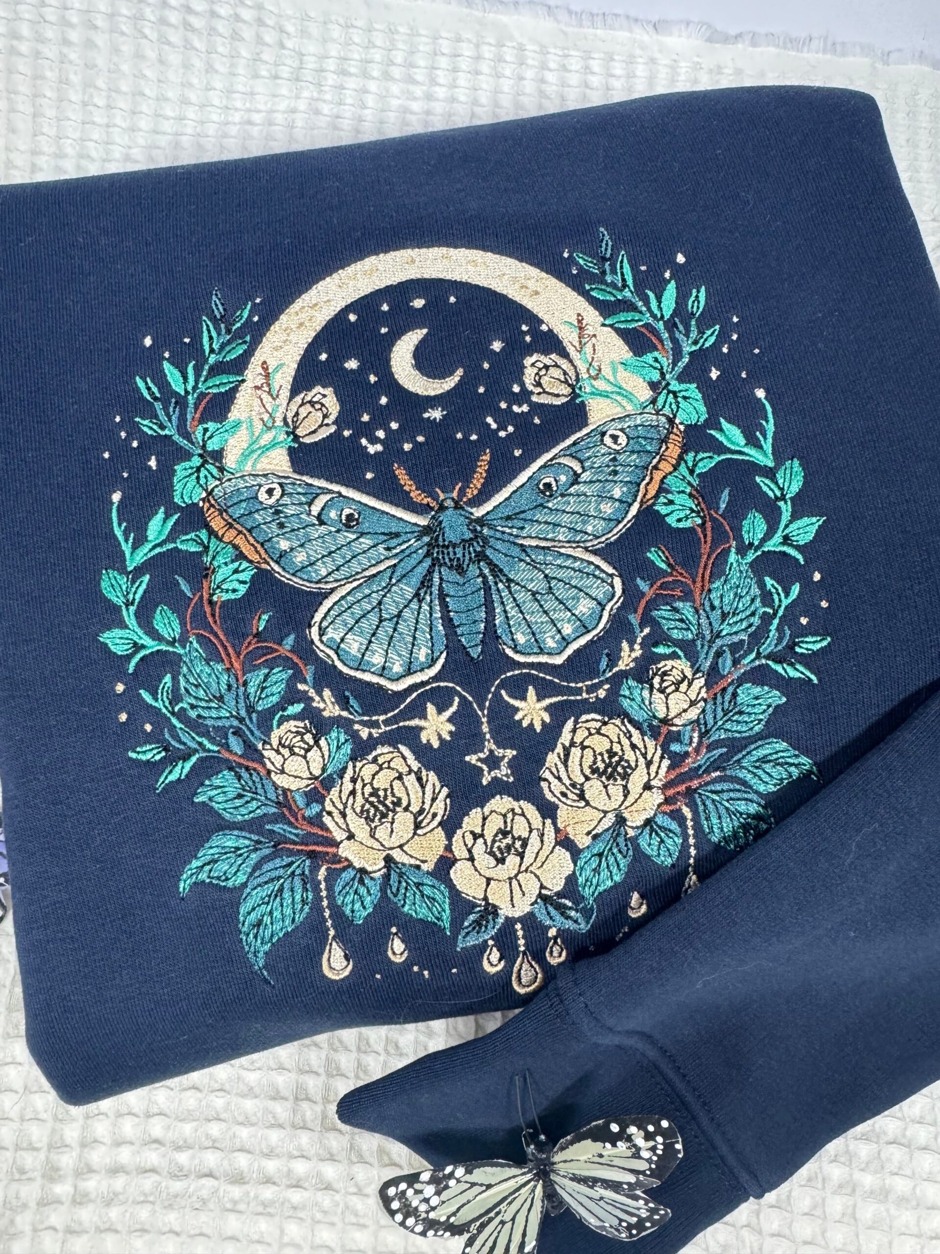 Celestial Moth Embroidered Sweatshirt Celestial Moth Embroidered Sweatshirt