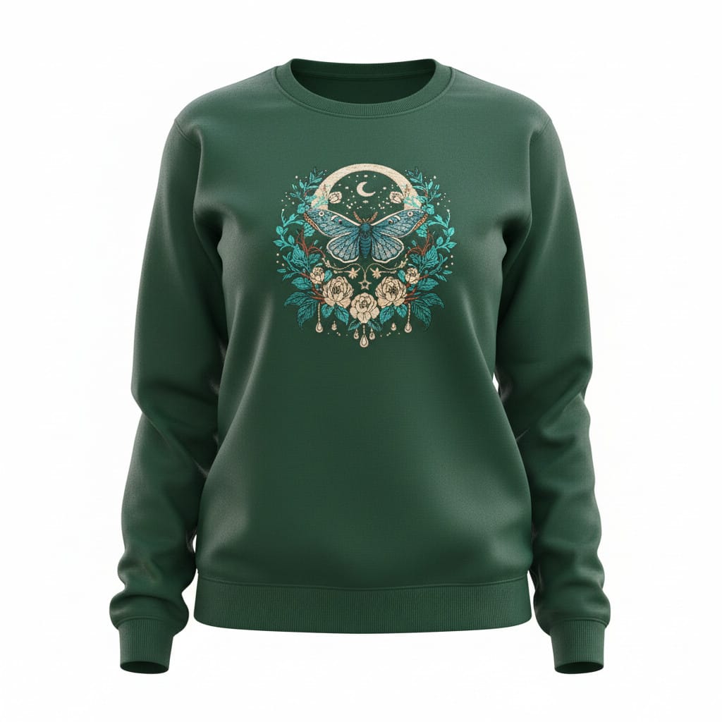Celestial Moth Embroidered Sweatshirt Celestial Moth Embroidered Sweatshirt