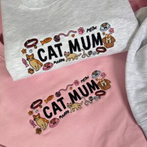 Cat Mum Embroidered Sweatshirt