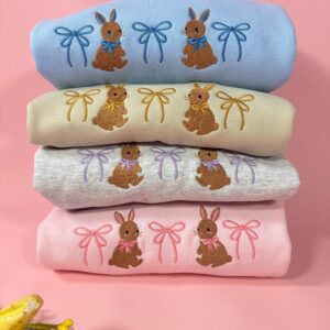 Bunnies and Bows Embroidered Sweatshirt