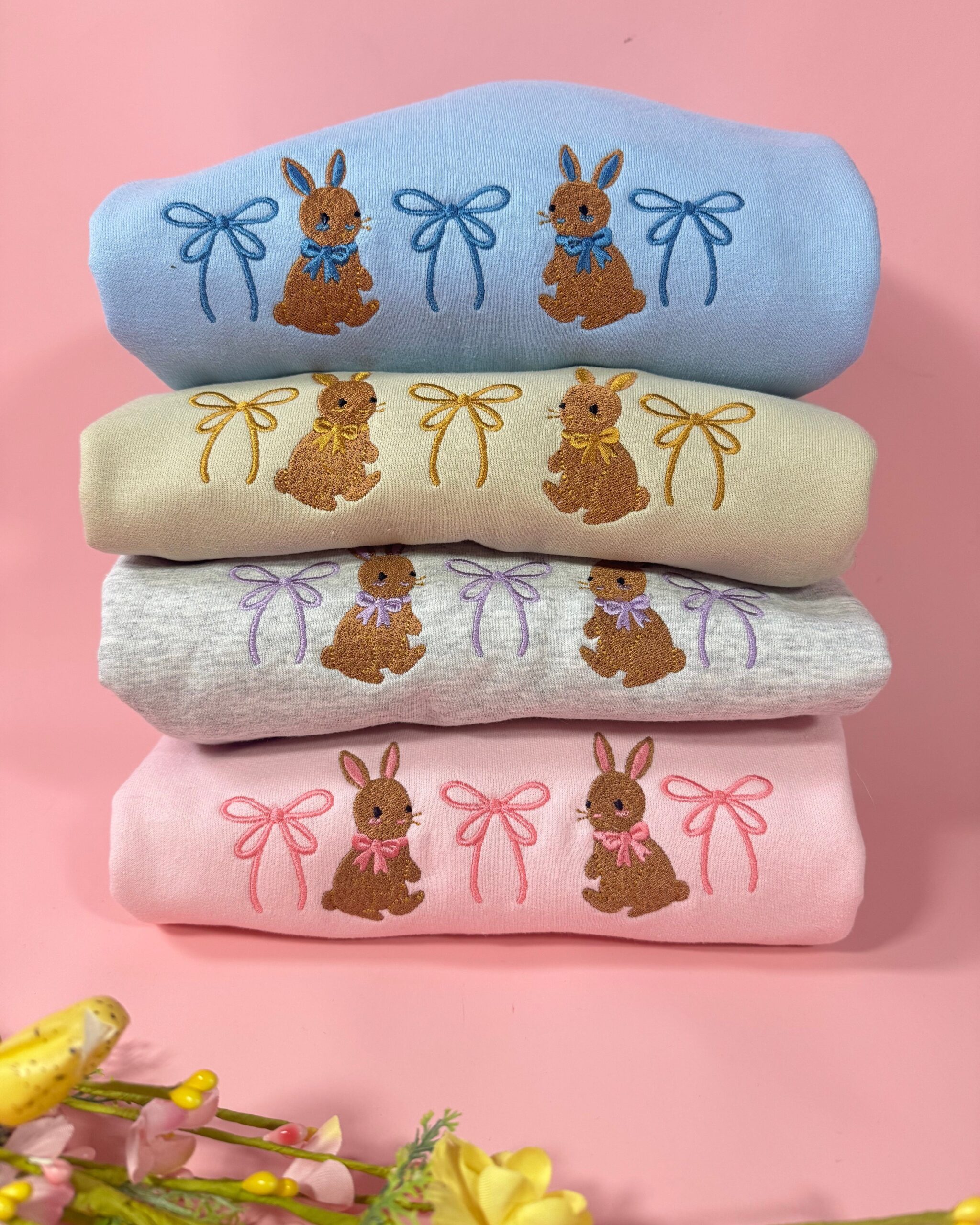 Bunnies and Bows Embroidered Sweatshirt Bunnies and Bows Embroidered Sweatshirt