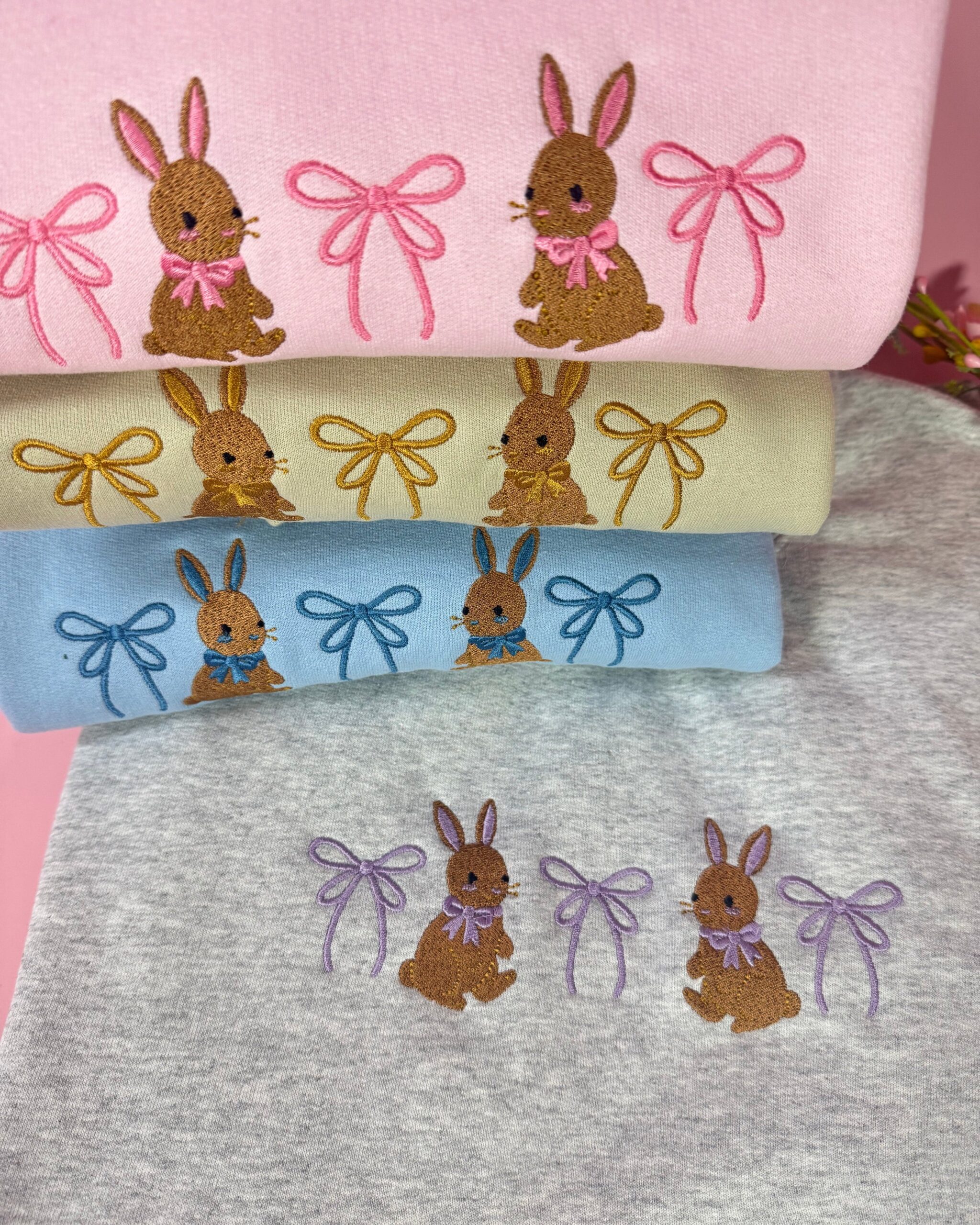 Bunnies and Bows Embroidered Sweatshirt Bunnies and Bows Embroidered Sweatshirt