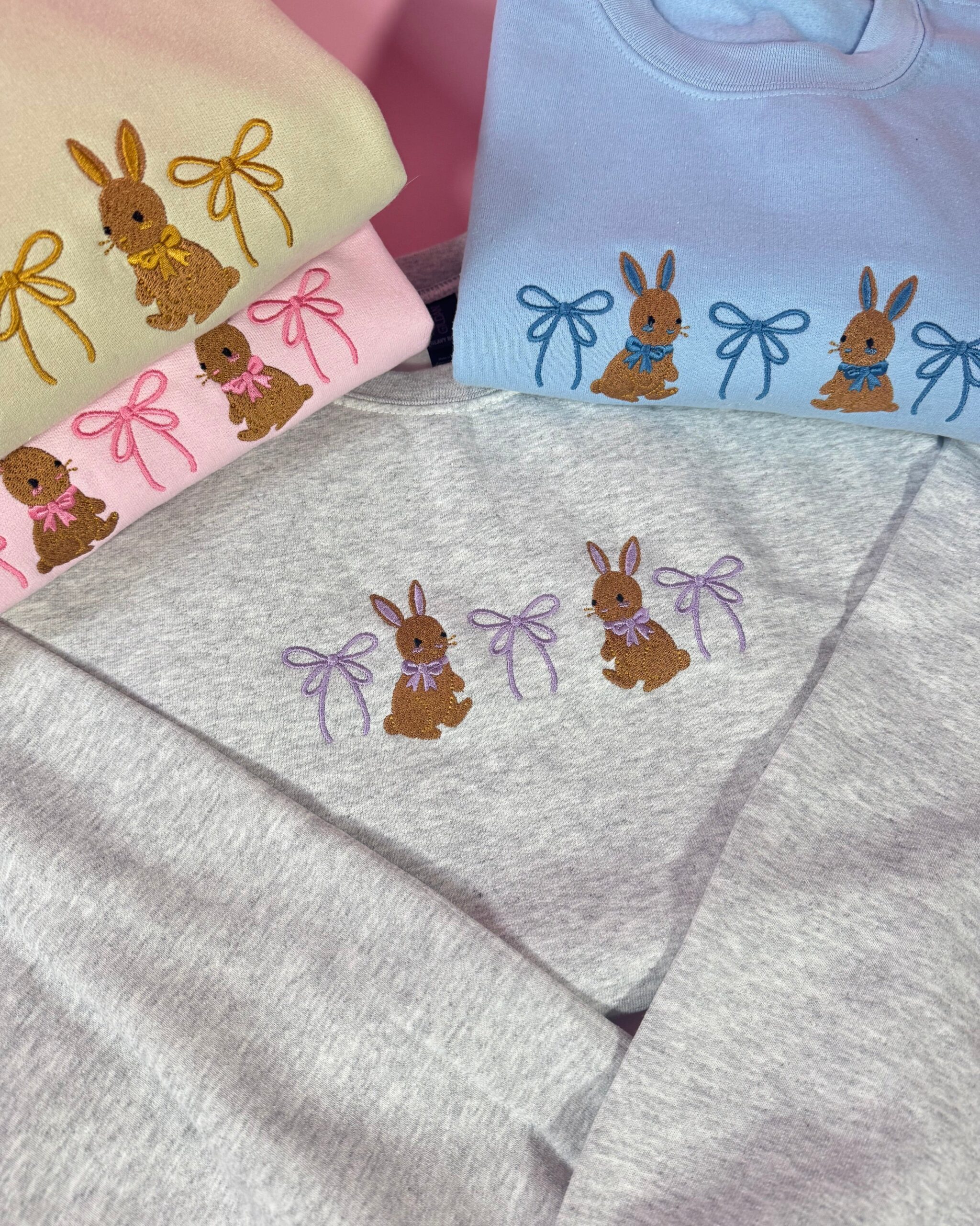 Bunnies and Bows Embroidered Sweatshirt Bunnies and Bows Embroidered Sweatshirt