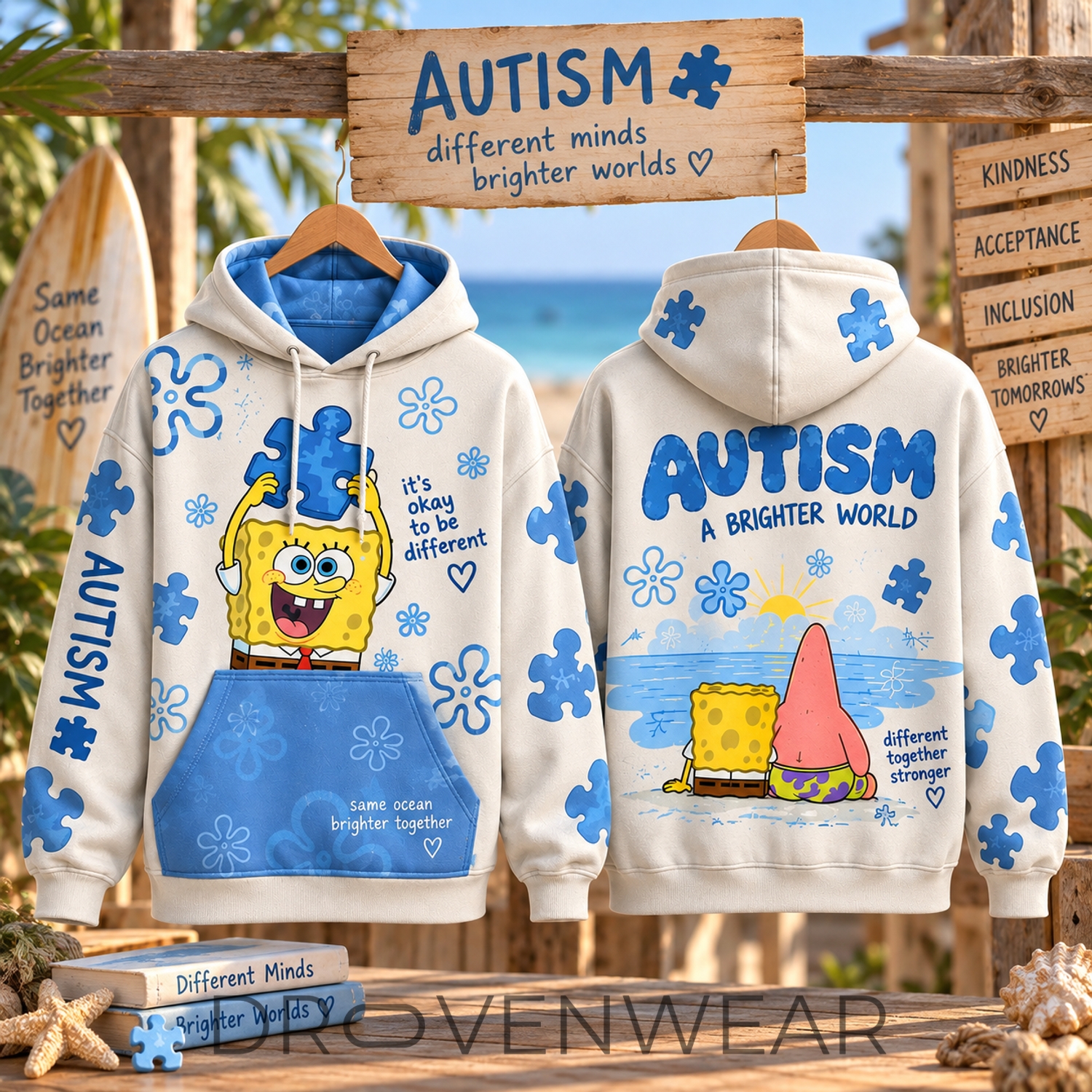 Autism Awareness Spongebob Squarepants Graphic Hoodie Autism Awareness Spongebob Squarepants Graphic Hoodie