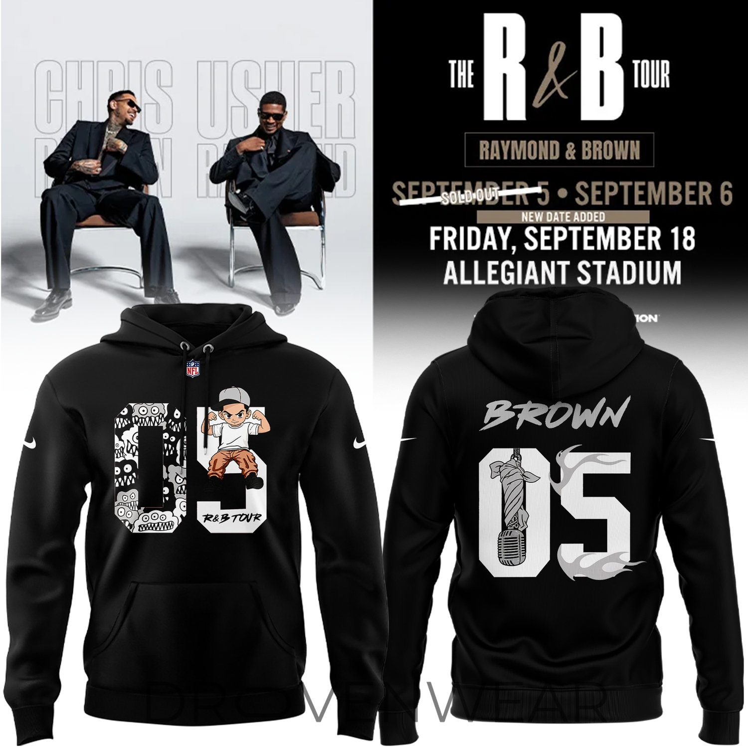 2026 Exclusive Las Vegas Raiders x Chris Brown Graphic Hoodie 2026 Exclusive Las Vegas Raiders x Chris Brown Graphic Hoodie