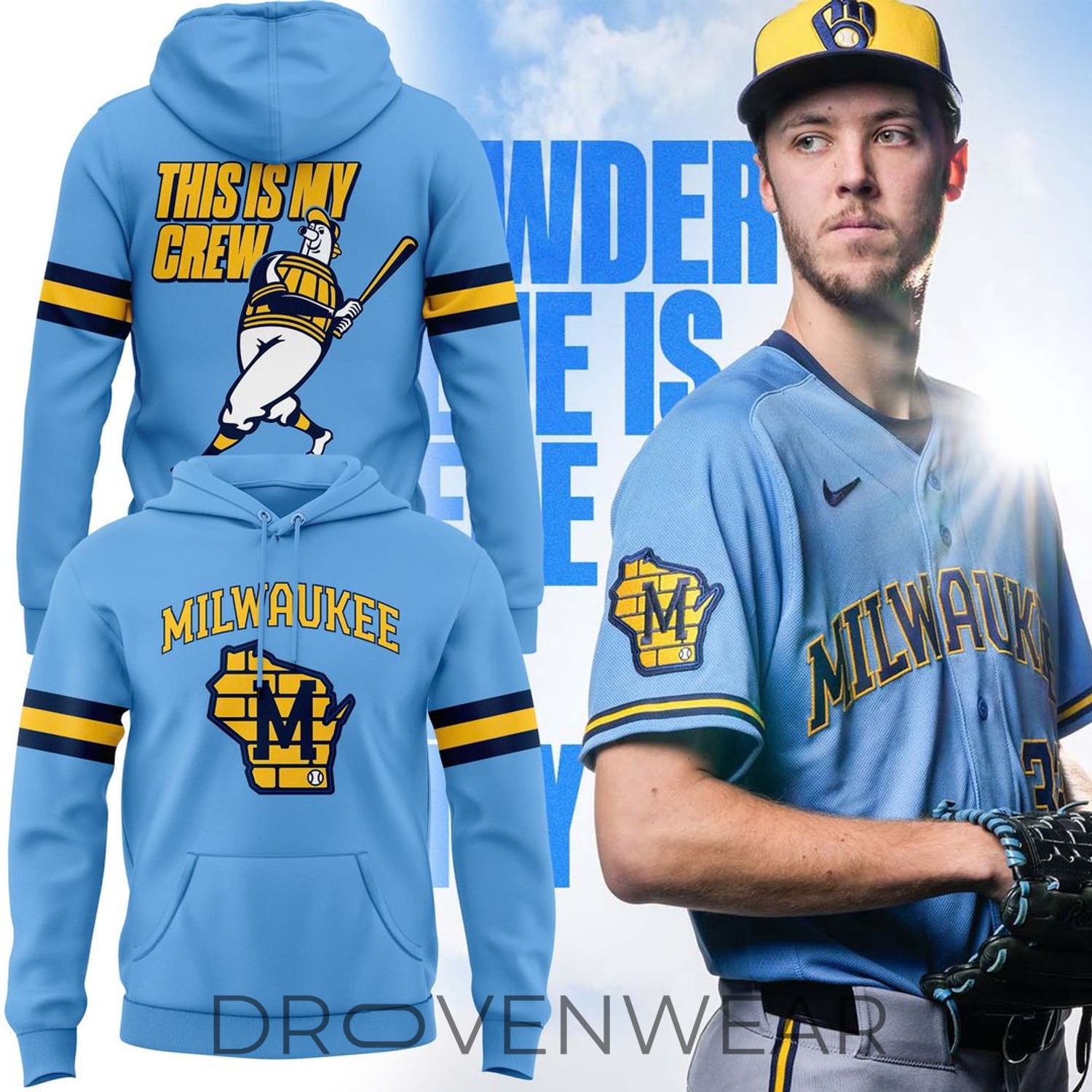 Milwaukee Brewers 2026 Powder Blue Official Fan Hoodie Milwaukee Brewers 2026 Powder Blue Official Fan Hoodie