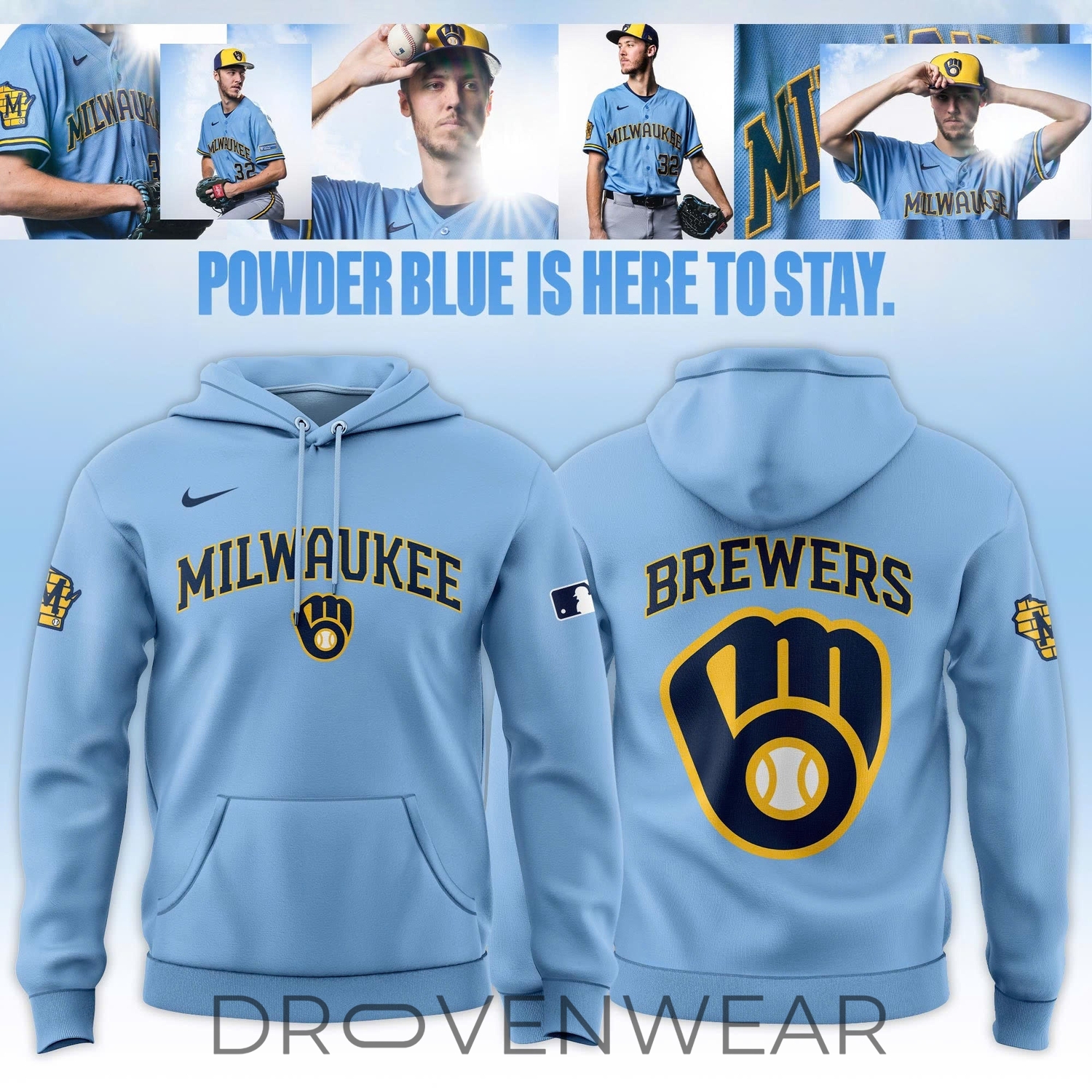 Milwaukee Brewers 2026 Powder Blue Official Fan Hoodie Milwaukee Brewers 2026 Powder Blue Official Fan Hoodie