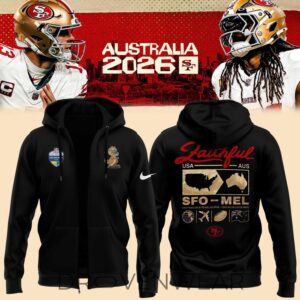 San Francisco 49ers 2026 Melbourne Game Limited Edition Zip Hoodie