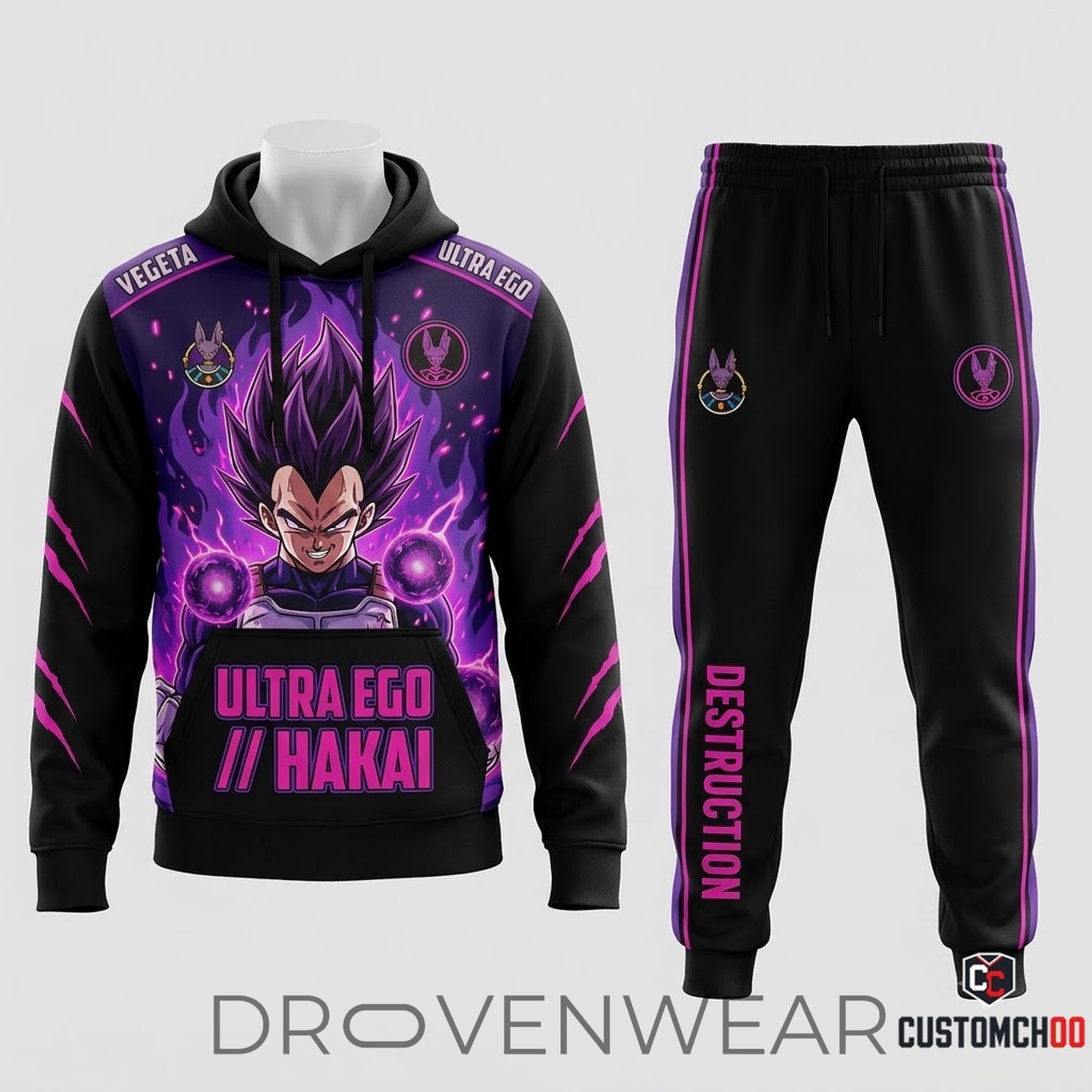 Vegeta Saiyan Prince Anime Tracksuit Set – Hoodie & Jogger Pants Vegeta Saiyan Prince Anime Tracksuit Set – Hoodie & Jogger Pants