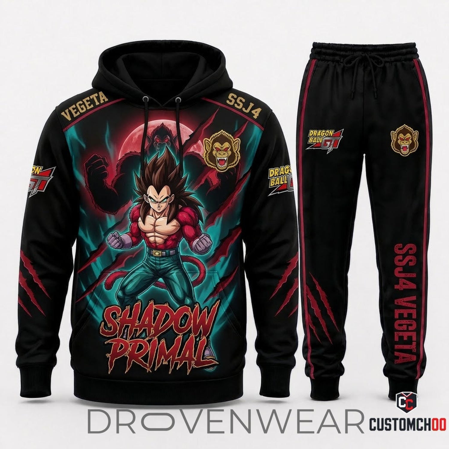 Vegeta Saiyan Prince Anime Tracksuit Set – Hoodie & Jogger Pants Vegeta Saiyan Prince Anime Tracksuit Set – Hoodie & Jogger Pants