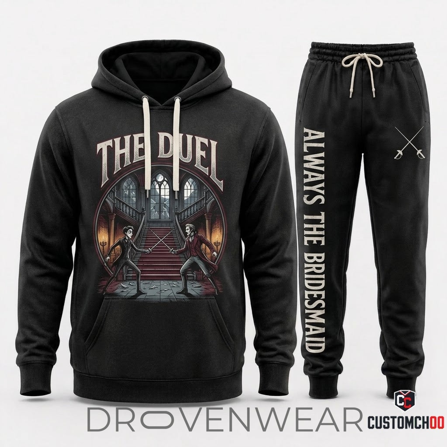 Corpse Bride Gothic Cartoon Vintage Halloween Hoodie & Pants Set