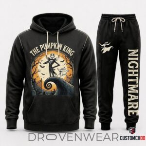 The Nightmare Before Christmas Vintage Halloween Streetwear Hoodie & Pants Set