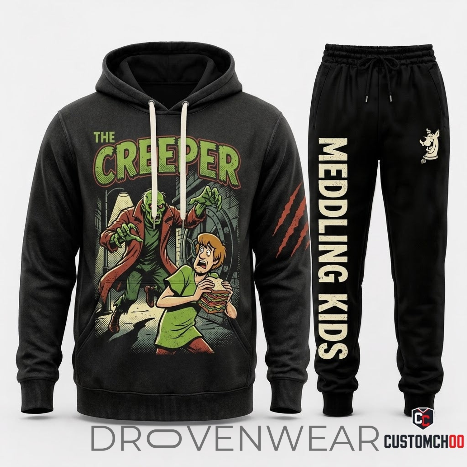 Scooby-Doo Mystery Inc Vintage Halloween Streetwear Hoodie & Pants Set Scooby-Doo Mystery Inc Vintage Halloween Streetwear Hoodie & Pants Set
