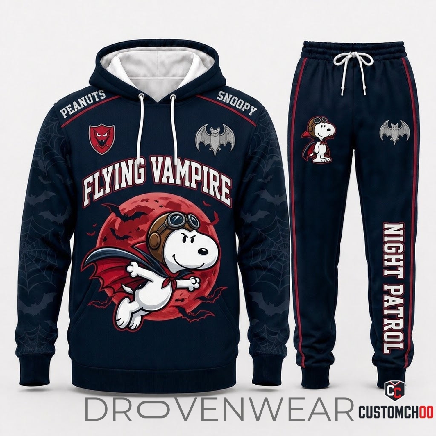 Peanuts Snoopy Halloween Graphic Tracksuit Hoodie Set Peanuts Snoopy Halloween Graphic Tracksuit Hoodie Set