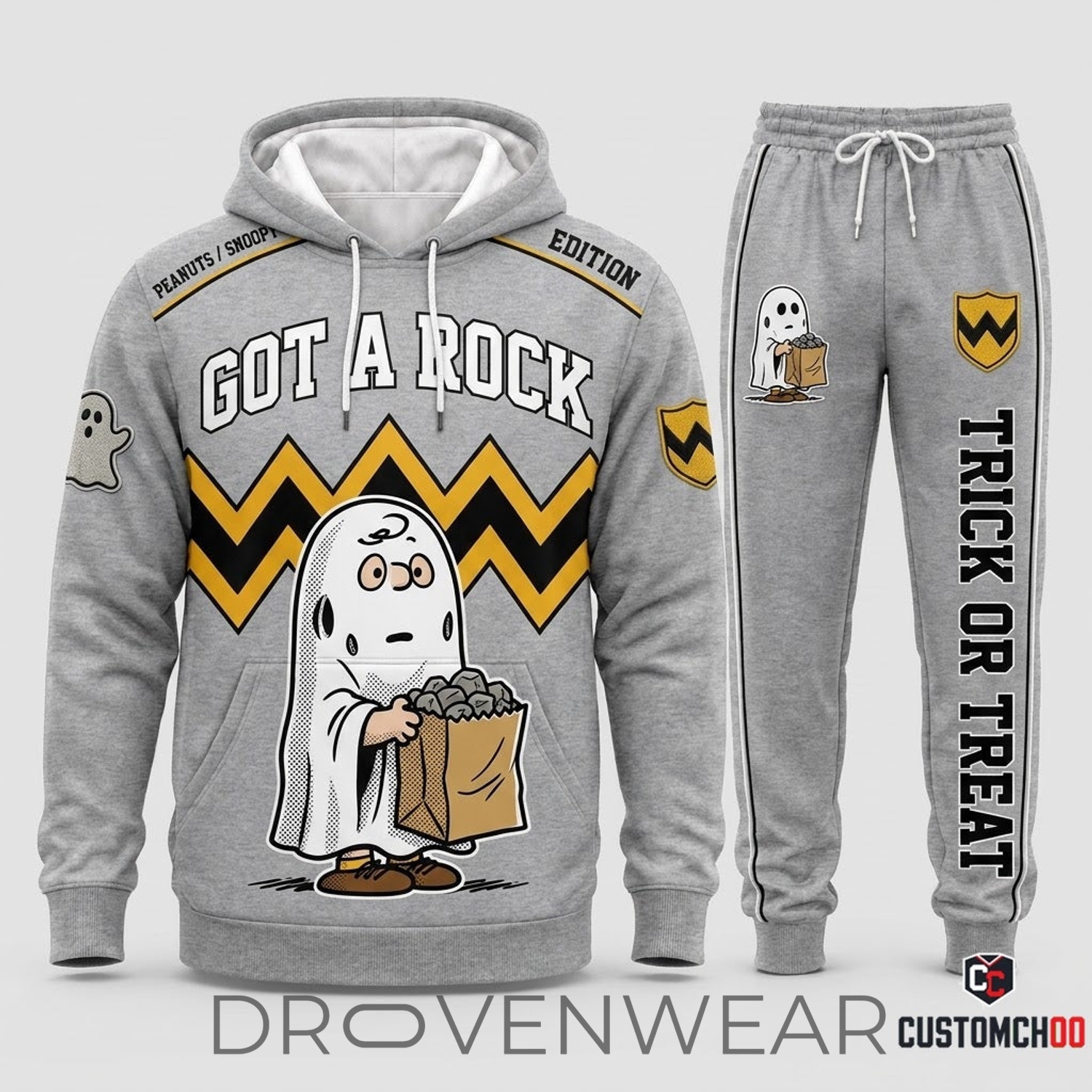 Peanuts Snoopy Halloween Graphic Tracksuit Hoodie Set Peanuts Snoopy Halloween Graphic Tracksuit Hoodie Set